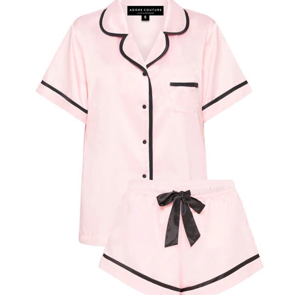 Pink Short Silk Pyjama Set – Adore Couture