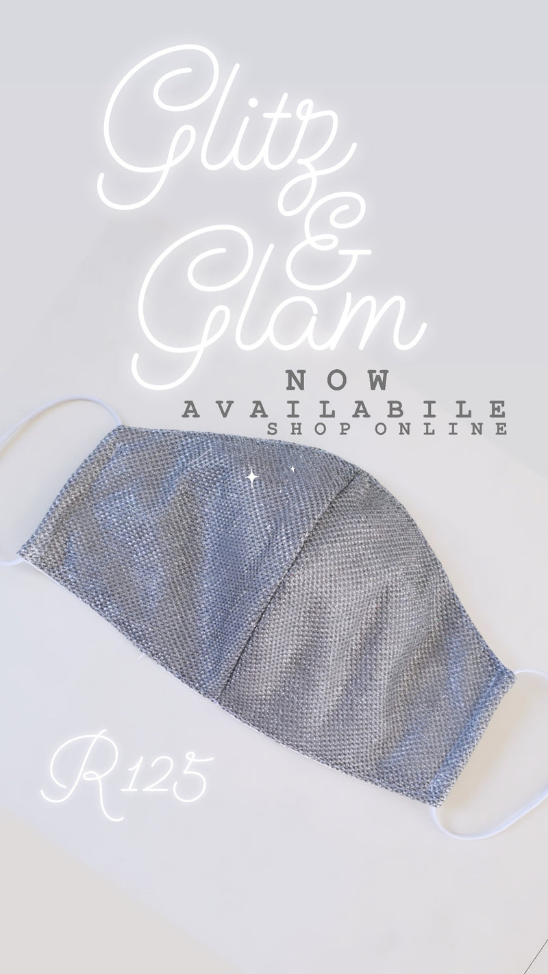 Silver Glitz & Glam Face Mask (Large Size)