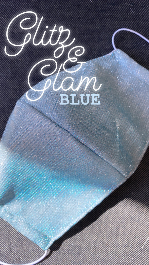 Blue Glitz & Glam Face Mask
